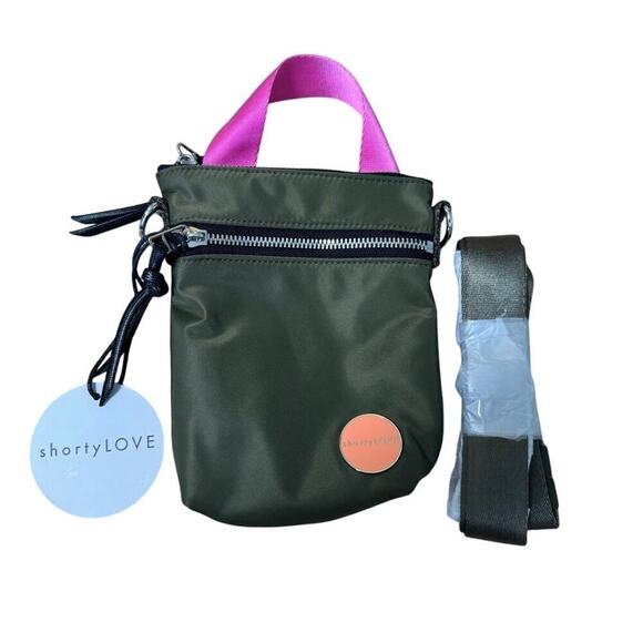 ShortyLOVE Phone Crossbody Bag in Army Green & Pink, NWT - Picture 9 of 10